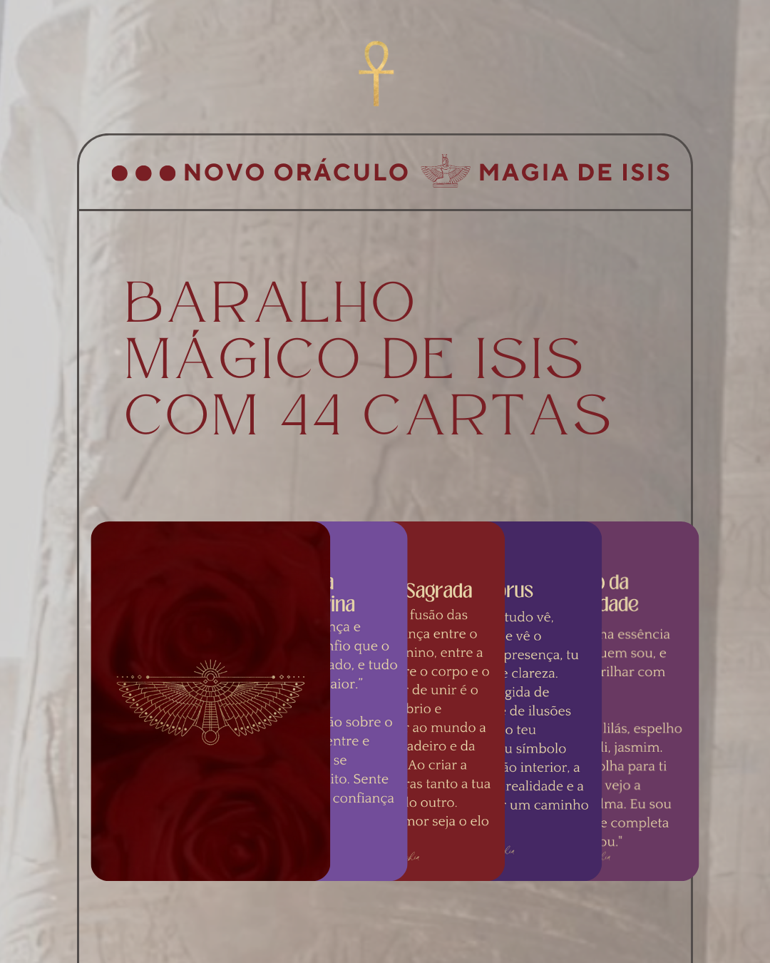 𓆃 Oráculo de ISIS 44 cartas 𓄂𓆃 Oferta de entrada no WORKSHOP "CHAMA O TEU PODER A TI"